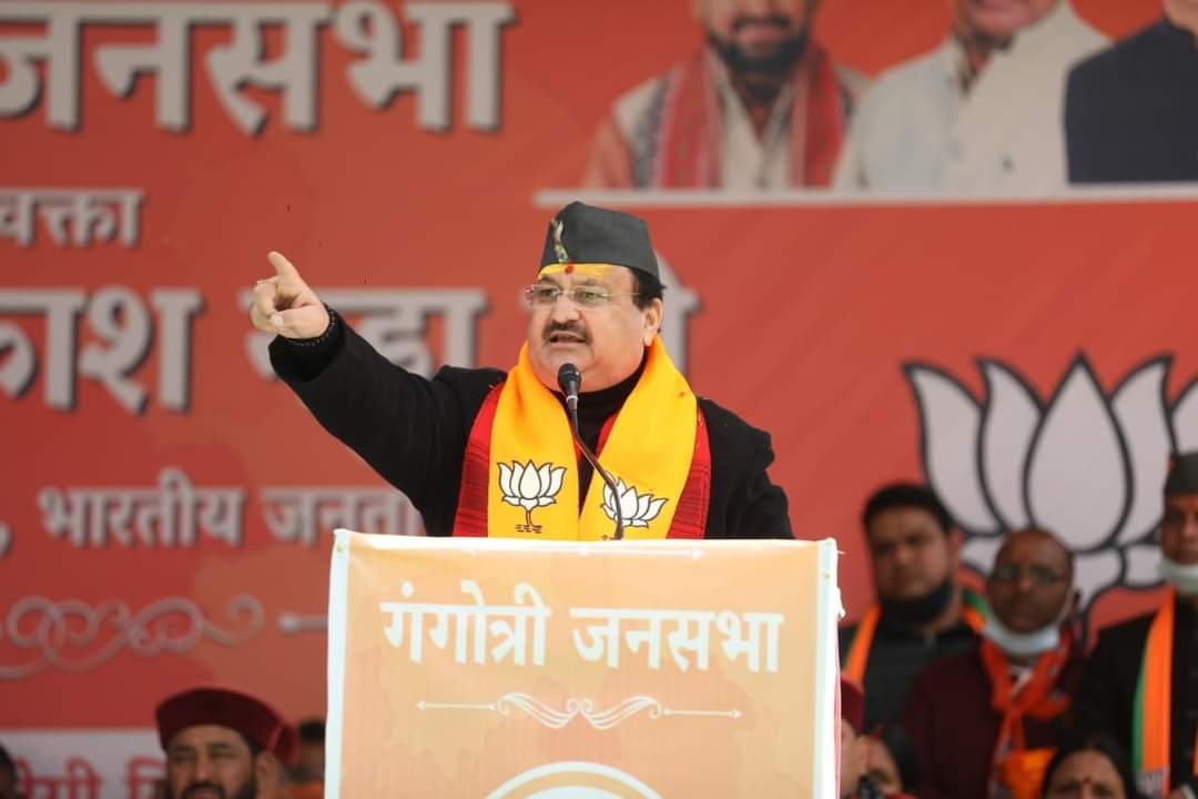 भाजपा के राष्ट्रीय अध्यक्ष जेपी नड्डा ने कांग्रेस पर साधा निशाना, कहा- राम मंदिर निर्माण कार्य को लटकाने वाले आज गंगा-यमुना की आरती कर रहे