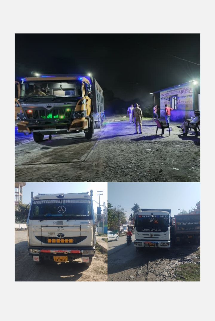 अवैध खनन मे लिप्त 03 डम्फरो को दून पुलिस ने किया सीज