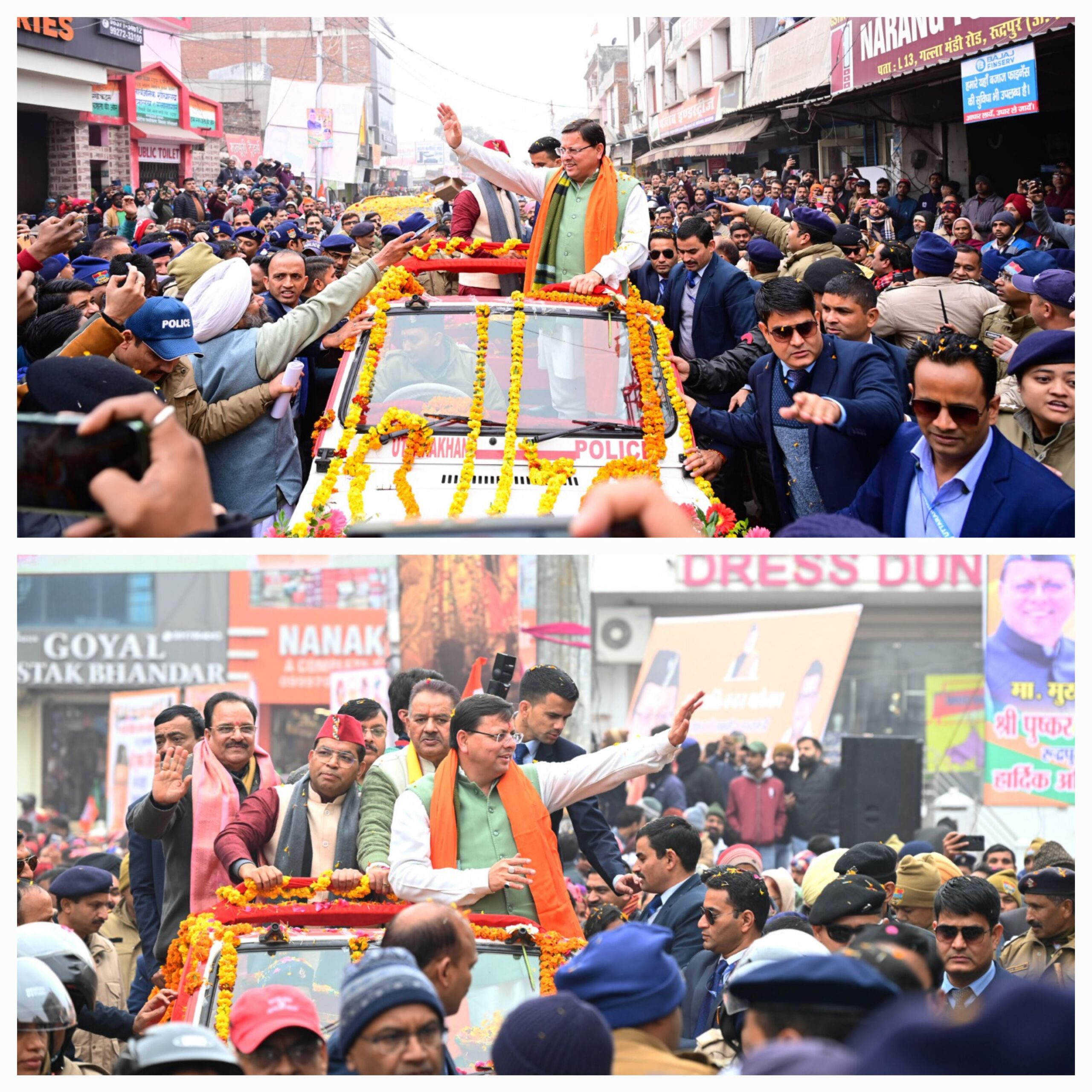 गल्लामण्डी से गांधी पार्क तक आयोजित रोड शो में उमड़े जन सैलाब में लोगों का उत्साह देखते ही बनता था