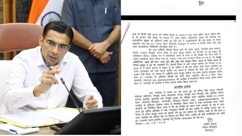 पत्नी पर बंदूक तानने वाले पति का लाइसेंस डीएम सविन बंसल ने किया निलंबित, शस्त्र जब्त के आदेश जारी   