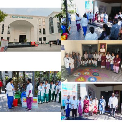 श्री महंत इन्दिरेश अस्पताल में नुक्कड़ नाटक, म्यूजिकल डांस और रंगोली के माध्यम से दिया स्वच्छता का संदेश
